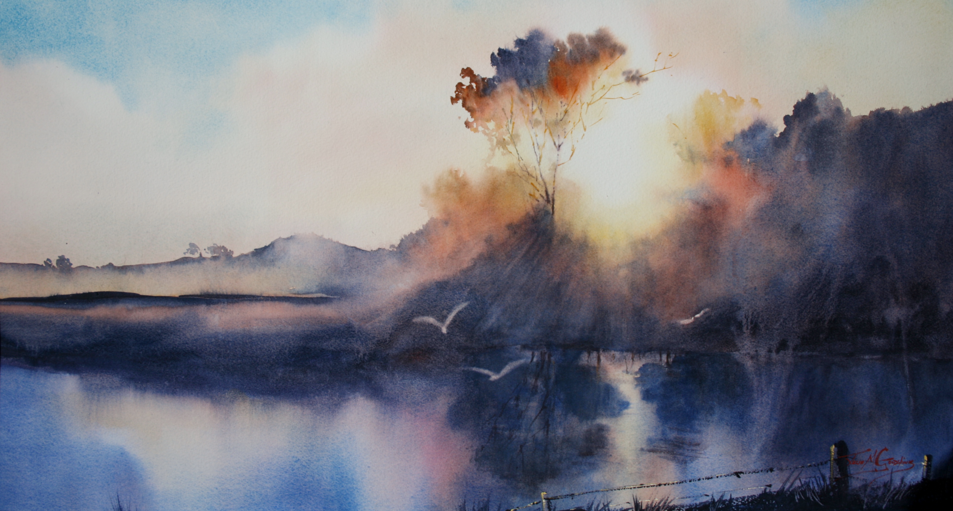 Julie Goldsping Painting Early Morning Mist W C On Yupo Paintings And Art Are Life S Treasures